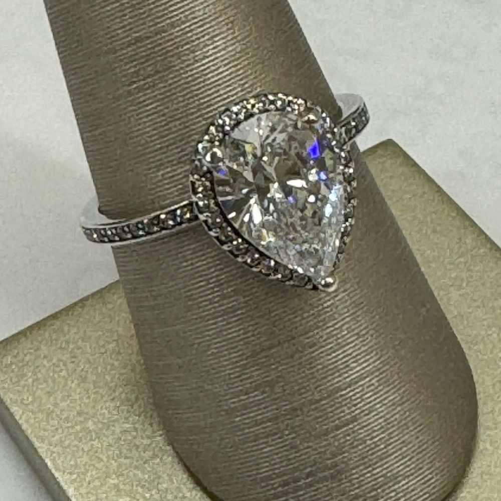 Pandora Pear Shape Silver Ring - image 5